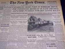 1944 OCT 23 NEW YORK TIMES - CANADIANS SEIZE PORT IN SCHELDE DRIVE - NT 1823 picture