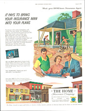 1953 house builders construction family vintage Print Ad Home Insurance picture