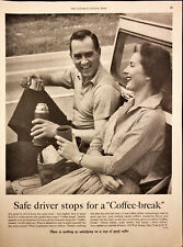 1955 Pan-American Coffee Bureau Print Ad Couple Taking Coffee Break on Tailgate picture