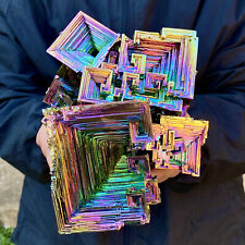 9.8LB Rainbow Bismuth ore Crystal titanium Metal Mineral Specimen point healing picture