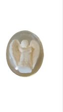 Vintage Small Oval Acrylic Lucite Angel Figure Stone picture