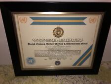 UNITED NATIONS MILITARY SERVICE COMMEMORATIVE MEDAL CERTIFICATE ~ Type 1 picture