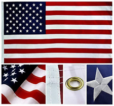 USA American Flag Embroidered Stars Heavy Duty LARGE US Country Flag 3x5 ft 200D picture