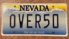 Exp 2009 Nevada NV Personalized Vanity Plate OVER50 License Plate Tag Vegas Sign picture