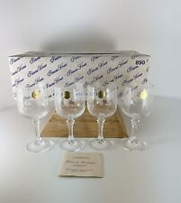 Princess House Crystal 24% Lead Crystal Handblown Goblet In Original Box 4 Set picture