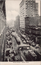 Seattle WA Second Avenue Streetcars Trams 1911 Puget Sound News ANC Postcard H42 picture