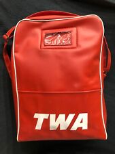 VINTAGE TWA RED TRAVEL TOTE BAG~VINTAGE 1970's~TRANS WORLD AIRLINES picture