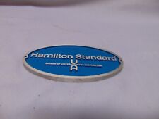 Vintage Hamilton Standard United Aircraft metal oval blue emblem 5.5