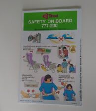 Thai Boeing 777-200 Issue 5 01OCT03 Safety Card picture