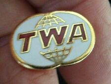 TWA TRANS WORLD AIRLINES METAL & ENAMEL LOGO LAPEL PIN picture