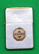 Zippo Slim Lighter with KOPPERS Emblem Vintage 60s Silver Used Works picture