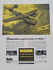 1942 ROHR Aircraft Corporation Fortune WW2 Print Ad War Airplanes Homefront picture