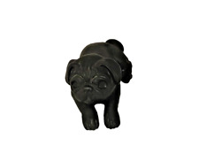 Vintage Black Pug Figurine Sculpture Paper Weight Resin picture
