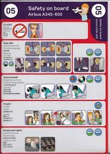Virgin Atlantic Airbus A340-600 Safety Card   RARE  picture