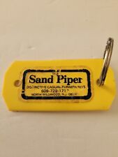Vintage Keychain, The Sand Piper, Yellow Advertising Fob, North Wildwood NJ picture