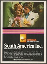 IBERIA INTERNATIONAL AIRLINES OF SPAIN-South America Inc.- 1974 Vintage Print Ad picture