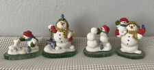 Set Of 4 United Design Snow Zone Snowmen, All Numbered Collectibles. EUC picture