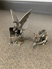 VINTAGE HUDSON RARE DRAGONS  2” RED EYES Awesome detail 1989 LOT OF 2 picture
