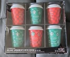 Starbucks Christmas Holiday 2019 Hot Cocoa Red & Green Ornament Set of 6 - NEW picture