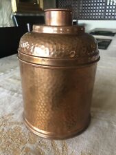 8” Handsome & Lovely Vintage Runidor Humidor Hammered Copper Excellent Patina picture