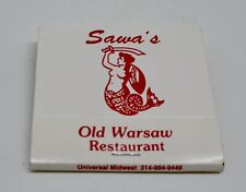 Sawa's Old Warsaw Restaurant CHICAGO Broadview Illinois FULL Matchbook picture