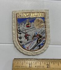 Kaprun Salzburg Austrian Alps Skiers Skiing Gondola Woven White Felt Patch Badge picture