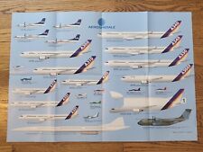 Aerospatiale Poster 1996 Airplane Models Illustration Vintage 20x29 Planes picture