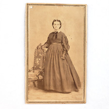Canandaigua New York Girl CDV Photo c1865 Civil War Era Revenue Tax Stamp A871 picture