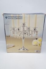 VTG International Silver Company Palace Jewels 5 Arm Candelabra Wedding Decor picture