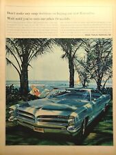 '66 Pontiac Star Chief Executive  Ocean Palm Trees Hammock Vintage Print Ad 1966 picture
