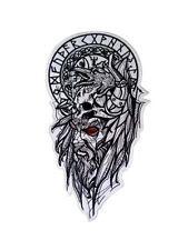 Odin Wotan Nordic Viking Valhalla Large Embroidered Iron On Patch for Vest picture