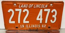 Illinois 1962 License Plate # 272 473 picture