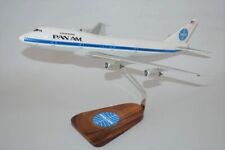Pan Am American Boeing 747-200 Desk Top Display Wood Jet Model 1/144 SC Airplane picture
