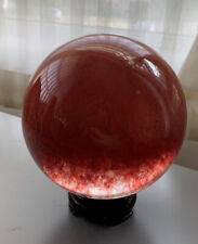 Red Crystal Ball Vintage 4 Inches With Small Stand picture