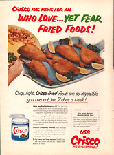 1954 Crisco Vintage Print Ad Fried Fish Recipe picture