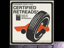 TRI Certified Retread Tires - Original Vintage 1970's Racing Decal/Sticker picture
