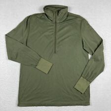 K-L Mfg Shirt Mens Medium Green Sleeping 1/2 Zip Heat Retentive Moisture Resist picture