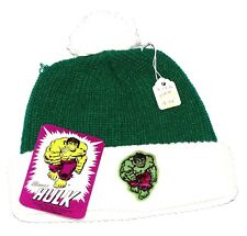 Incredible Hulk Beanie Knit Cap/Hat with Patch Marvelmania Vintage 1978 Tagged picture