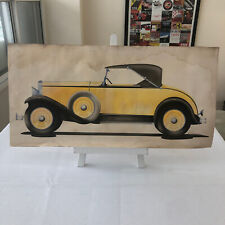 Antique Automobile Car Illustration Art Signed and Dated 1929 picture