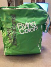 Vintage Braniff  International BI Pink Green Carry On Flight Bag Zipper RARE picture