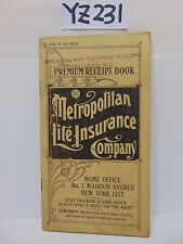 VINTAGE 1917 METROPOLITAN LIFE INSURANCE COMPANY RECEIPT BOOK RARE ADVERTISING  picture