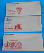WWII fire prevention envelopes. lot of 3, one with V for Victory & Morse code picture