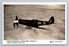 RPPC RAF Vickers Armstrong Supramarine Seafire 46 FLIGHT Photograph Postcard picture