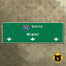 Florida interstate 95 south Miami freeway overhead highway guide sign 2009 30x10 picture