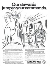 1978 QANTAS Airways OUR STEWARDS JUMP TO YOUR COMMANDS ad advert airlines picture