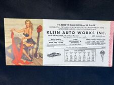 VTG 1953 Pin-up Calendar Brown & Bigelow Gil Elvgren Ad Klein Auto Baltimore MD picture