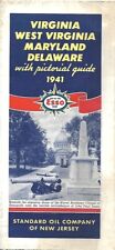 1941 ESSO Road Map WEST VIRGINIA MARYLAND DELAWARE Richmond Baltimore Annapolis picture