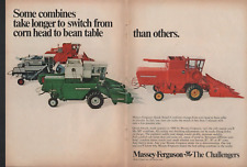 1969 2pg Print Ad of Massey Ferguson MF 510 Tractor Combine Oliver Gleaner Case picture