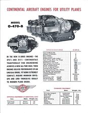Aircraft Engine Brochure - Continental Motors - O-470-B - c1953 (B517)  picture