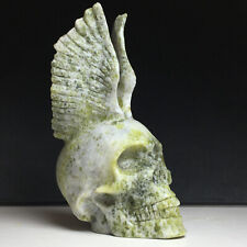 229g Natural Crystal Mineral Specimen. Ophiolite. Hand-carved The Skull.GIFT picture